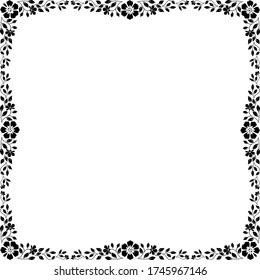 Decorative frame Elegant vector element for design in Eastern style, place for text. Floral black border. Lace illustration for invitations and greeting cards