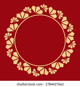 Decorative frame Elegant vector element for design in Eastern style, place for text. Floral golden border. Lace illustration for invitations and greeting cards.