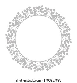 Decorative frame Elegant vector element for design in Eastern style, place for text. Floral gray border. Lace illustration for invitations and greeting cards