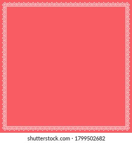 Decorative frame Elegant vector element for design in Eastern style, place for text. Floral pink border. Lace illustration for invitations and greeting cards