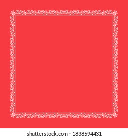 Decorative frame Elegant vector element for design in Eastern style, place for text. Floral pink border. Lace illustration for invitations and greeting cards