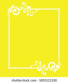 Decorative frame Elegant vector element for design in Eastern style, place for text. Floral yellow border. Lace illustration for invitations and greeting cards