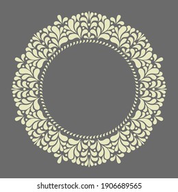 Decorative frame Elegant vector element for design in Eastern style, place for text. Floral gray border. Lace illustration for invitations and greeting cards