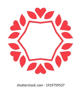 Decorative frame Elegant vector element for design in Eastern style, place for text. Floral pink border. Lace illustration for invitations and greeting cards