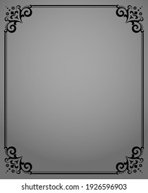 Decorative frame Elegant vector element for design in Eastern style, place for text. Floral black border. Lace illustration for invitations and greeting cards