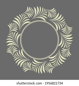 Decorative frame Elegant vector element for design in Eastern style, place for text. Floral gray border. Lace illustration for invitations and greeting cards