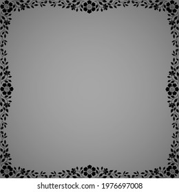 Decorative frame Elegant vector element for design in Eastern style, place for text. Floral black and white border. Lace illustration for invitations and greeting cards