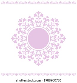 Decorative frame Elegant vector element for design in Eastern style, place for text. Floral golden and black border. Lace illustration for invitations and greeting cards