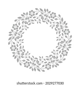 Decorative frame Elegant vector element for design in Eastern style, place for text. Floral gray and white border. Lace illustration for invitations and greeting cards