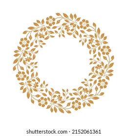 Decorative frame Elegant vector element for design in Eastern style, place for text. Floral golden and white border. Lace illustration for invitations and greeting cards.