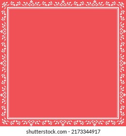 Decorative frame Elegant vector element for design in Eastern style, place for text. Floral pink and white border. Lace illustration for invitations and greeting cards