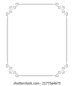 Decorative frame Elegant vector element for design in Eastern style, place for text. Floral gray and white border. Lace illustration for invitations and greeting cards