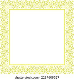 Decorative frame Elegant vector element for design in Eastern style, place for text. Floral yellow and white border. Lace illustration for invitations and greeting cards