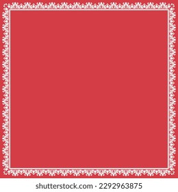 Decorative frame Elegant vector element for design in Eastern style, place for text. Floral pink and white border. Lace illustration for invitations and greeting cards