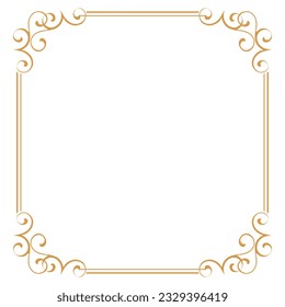 Decorative frame Elegant vector element for design in Eastern style, place for text. Floral golden and white border. Lace illustration for invitations and greeting cards.