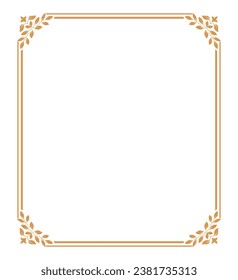 Decorative frame Elegant vector element for design in Eastern style, place for text. Floral golden and white border. Lace illustration for invitations and greeting cards.