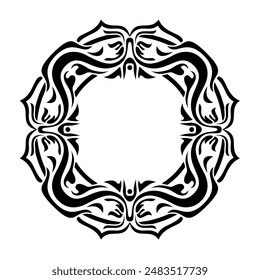 Decorative frame Elegant vector element for design in Eastern style, place for text. Floral black border. Lace illustration for invitations and greeting cards, laser cutting and engraving.