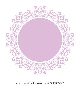 Decorative frame Elegant vector element for design in Eastern style, place for text. Floral pink and white border. Lace illustration for invitations and greeting cards