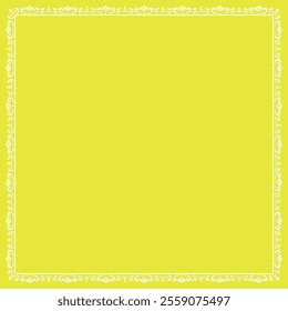 Decorative frame Elegant vector element for design in Eastern style, place for text. Floral yellow and white border. Lace illustration for invitations and greeting cards