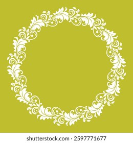 Decorative frame Elegant vector element for design in Eastern style, place for text. Floral yellow and white border. Lace illustration for invitations and greeting cards