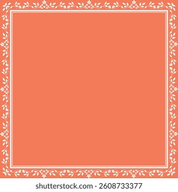 Decorative frame Elegant vector element for design in Eastern style, place for text. Floral pink and white border. Lace illustration for invitations and greeting cards