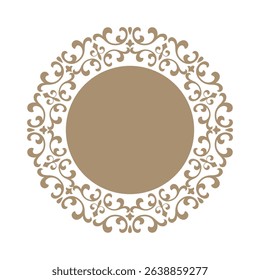 Decorative frame Elegant vector element for design in Eastern style, place for text. Floral beige and white border. Lace illustration for invitations and greeting cards