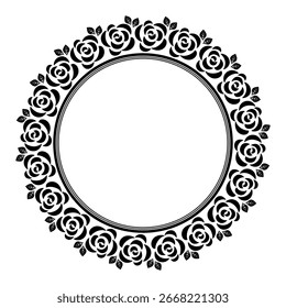 Quadro decorativo Elemento vetor elegante para design em estilo oriental, lugar para texto. Borda preta e branca floral. Ilustração de renda para convites e cartões de saudação.