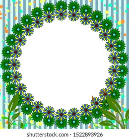 Decorative frame with elements of flowers and leaves for a photo.