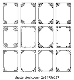 Decorative Frame eps, Vintage Frames , Floral border vector, Wedding Frame, Rectangle frame, Victorian Frame,Frame eps bundle.