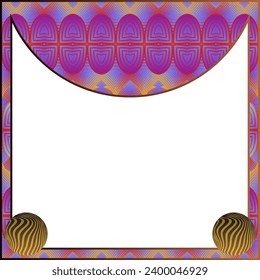 Decorative frame in ethnic style. Vector illustration for your design.