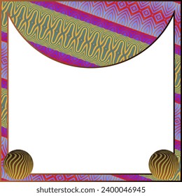 Decorative frame in ethnic style. Vector illustration for your design.
