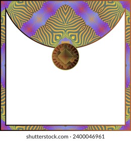 Decorative frame in ethnic style. Vector illustration for your design.