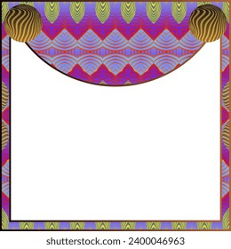 Decorative frame in ethnic style. Vector illustration for your design.