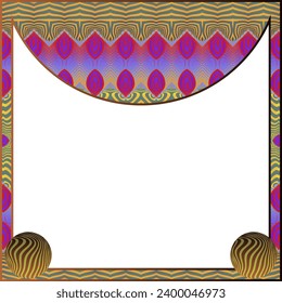 Decorative frame in ethnic style. Vector illustration for your design.