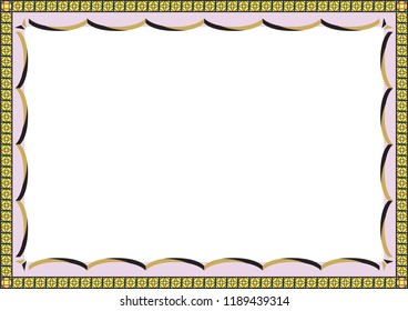 Decorative frame and fill. Template for diploma, certificate. A4 size