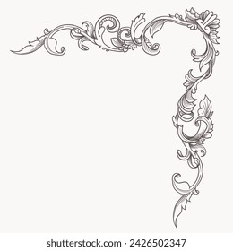 decorative frame flora ornament vector 