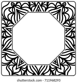 decorative frame with floral border. vector illustration.