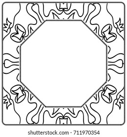 decorative frame with floral border. vector illustration.