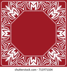 decorative frame with floral border. vector illustration.