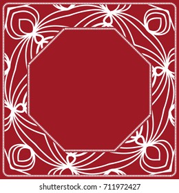 decorative frame with floral border. vector illustration.