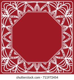 decorative frame with floral border. vector illustration.