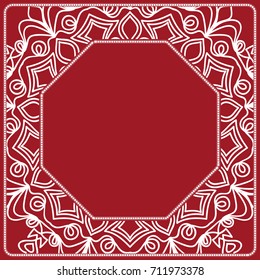 decorative frame with floral border. vector illustration.