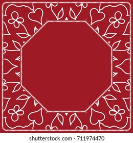 decorative frame with floral border. vector illustration.