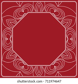 decorative frame with floral border. vector illustration.