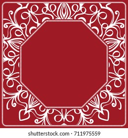 decorative frame with floral border. vector illustration.