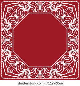 decorative frame with floral border. vector illustration.