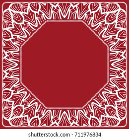 decorative frame with floral border. vector illustration.