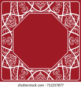 decorative frame with floral border. vector illustration.