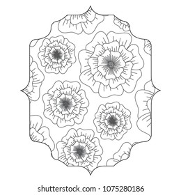Decorative frame with floral design