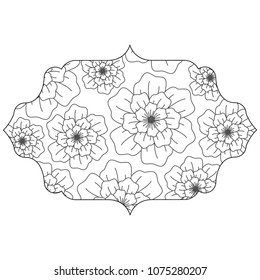 Decorative frame with floral design